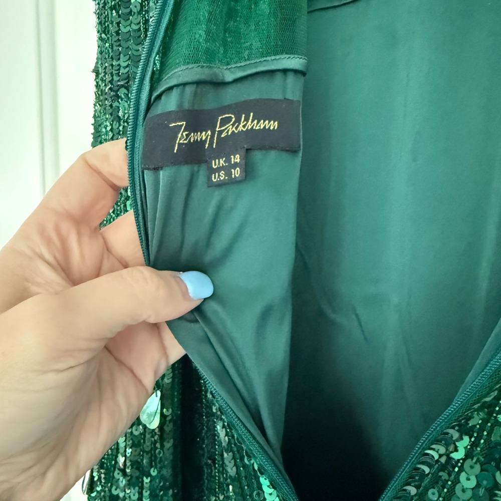 Jenny Packham Forest Green Nymph Dress worn once - Picture 11 of 12